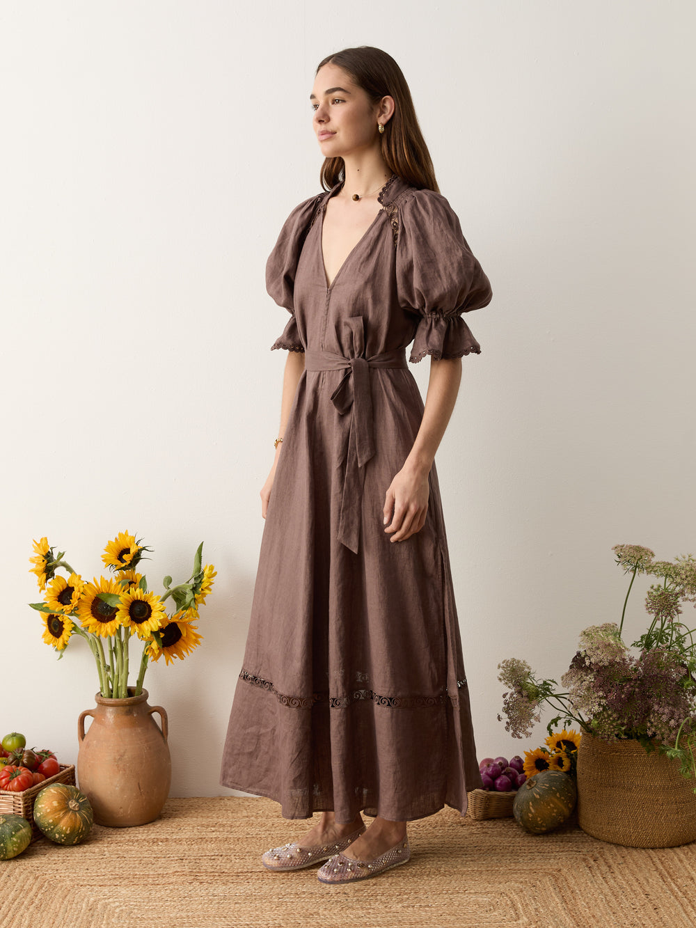 myra smock maxi dress