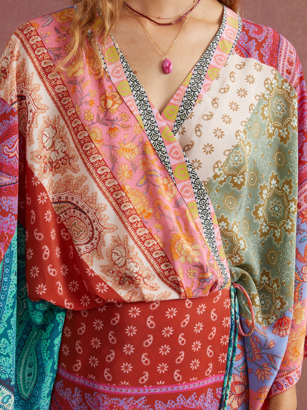 Kaleido Silk Robe Mini Dress | Boteh