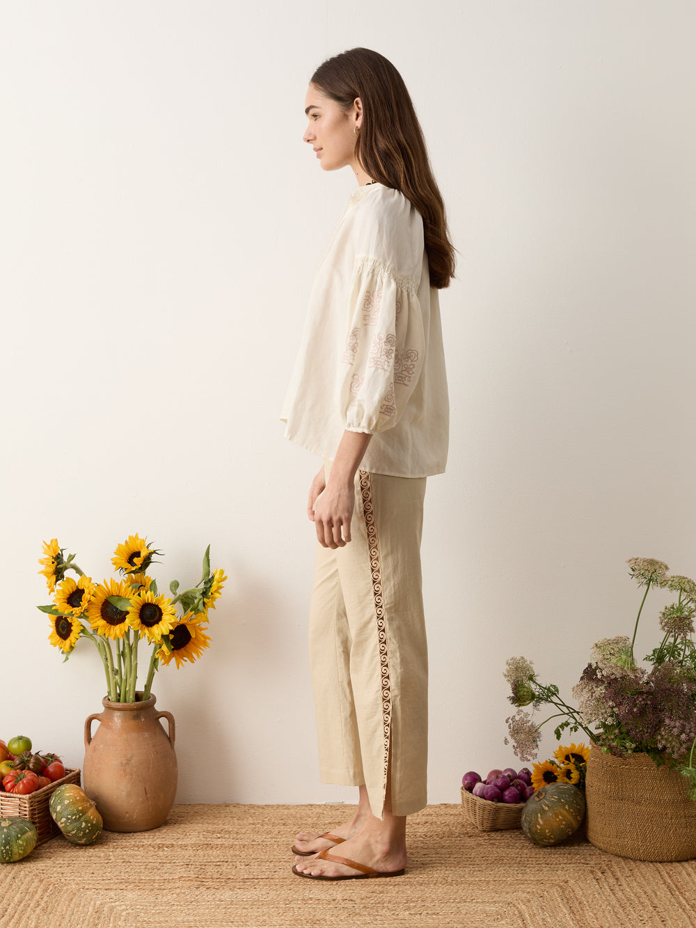 malissa embroidered blouse creme | Boteh