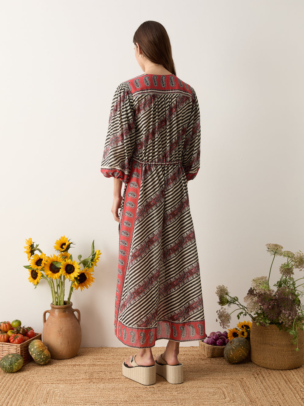 marquee lace up maxi smock dress | Boteh