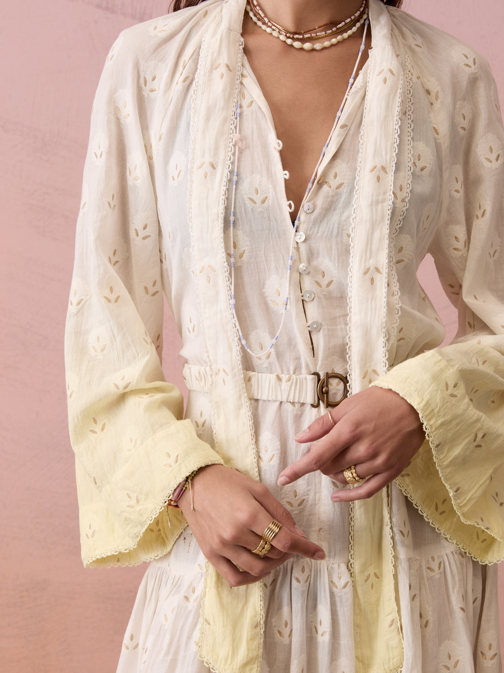 Vespara Wide Sleeve Maxi Smock Dress | Boteh