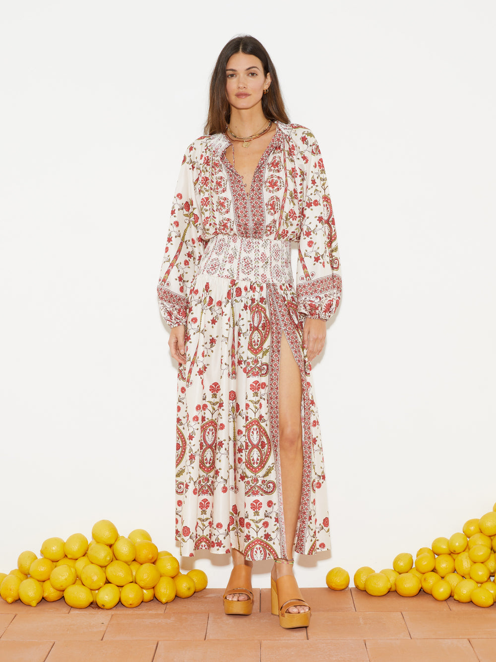 Ceres Shirred Maxi Dress | Boteh
