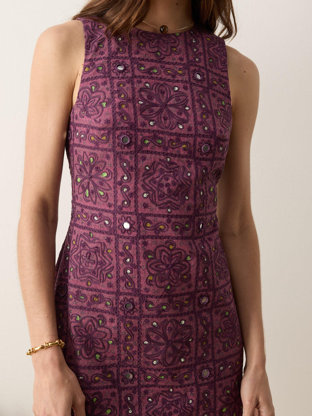 folkora embellished mini dress | Boteh