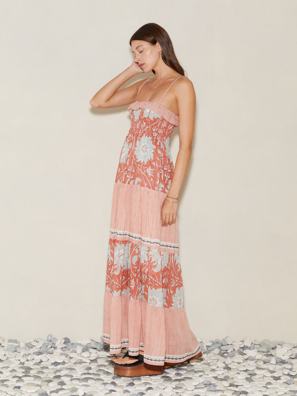 De Flore Shirred Maxi Dress | Boteh