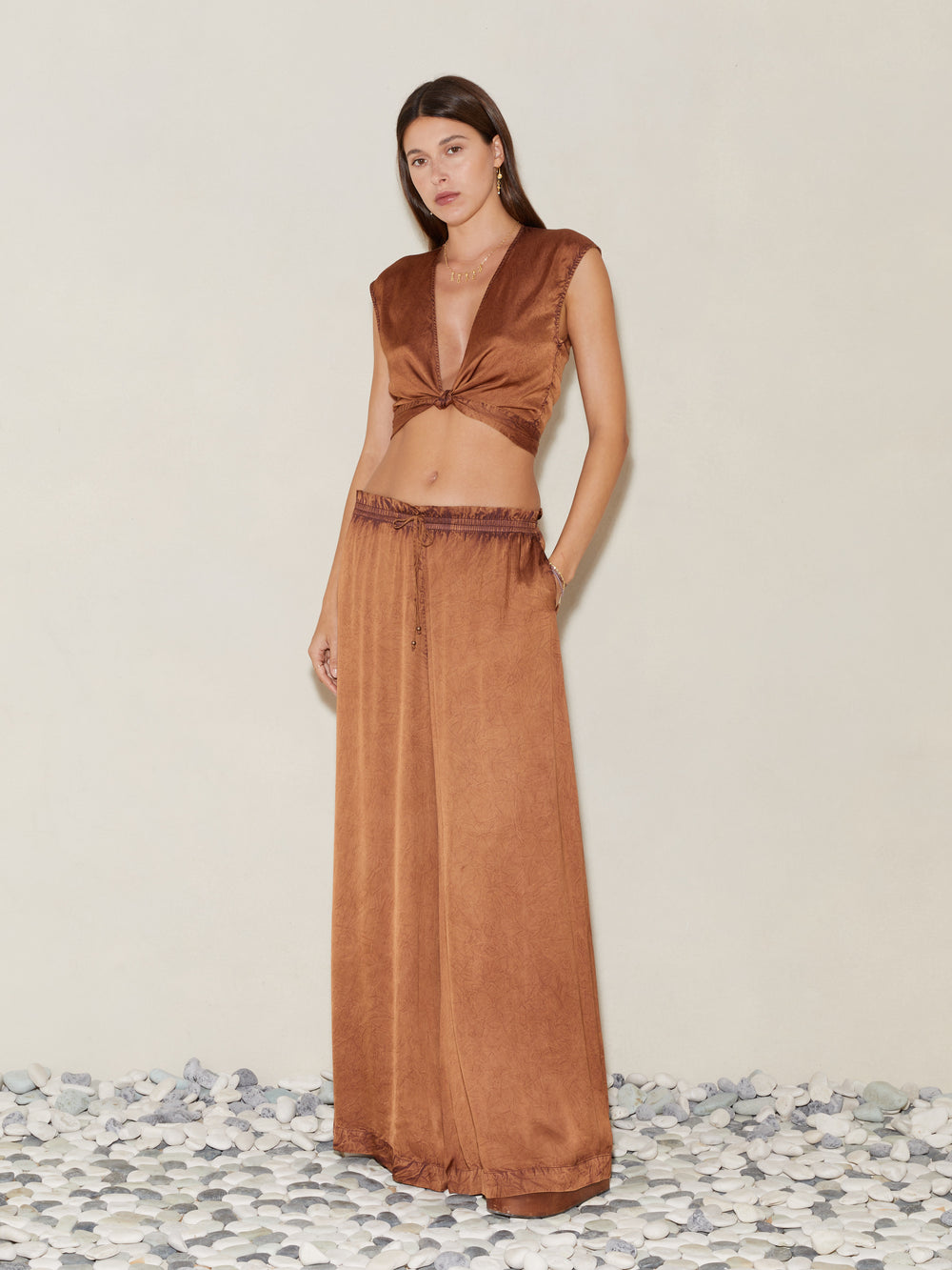 Lustre Wide Leg Hw Pant