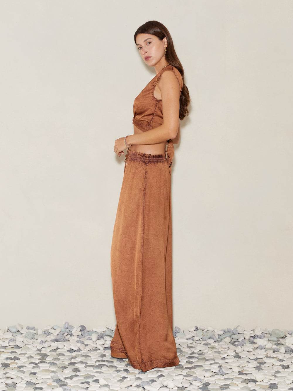 Lustre Wide Leg Hw Pant | Boteh