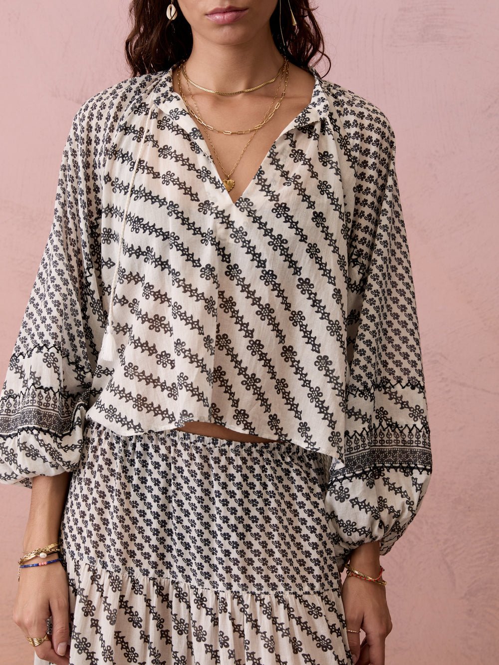 Levante Embroidered Smock Blouse | Boteh