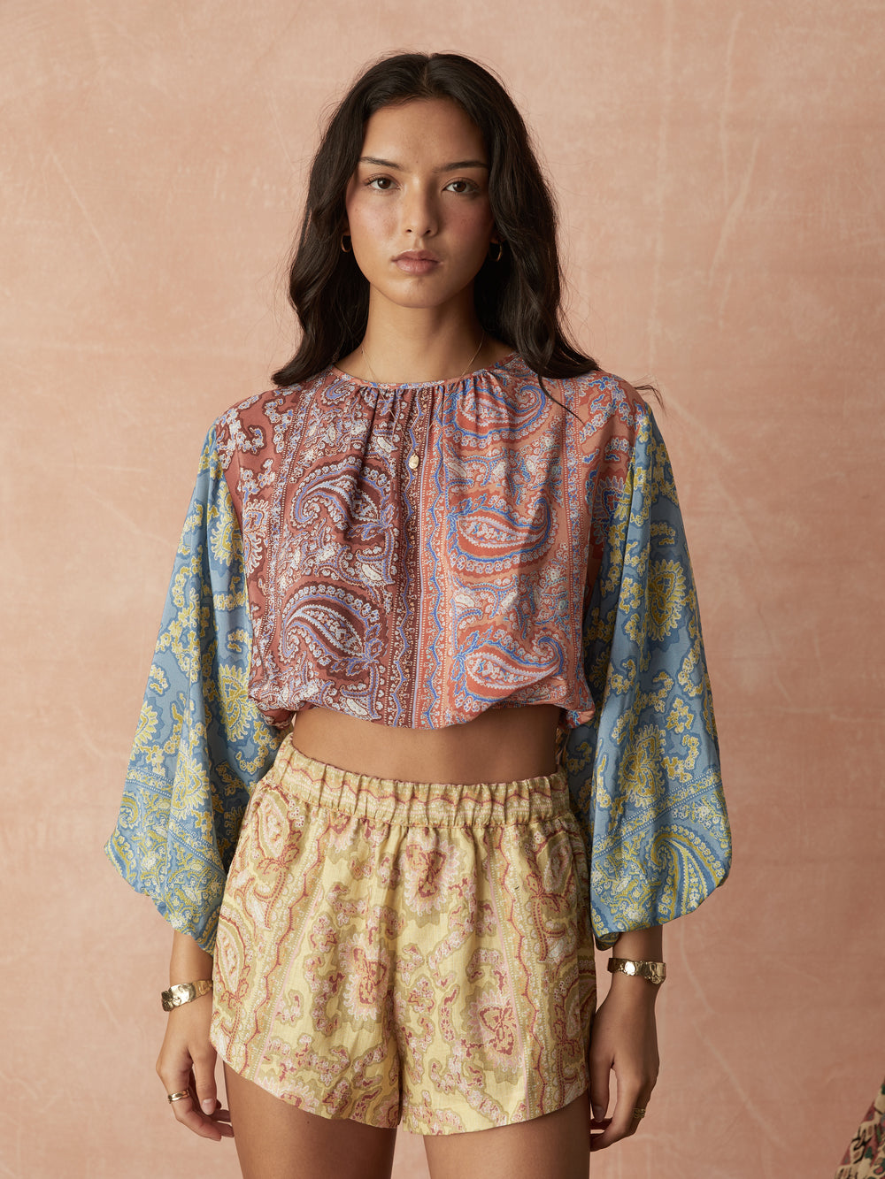 caravane silk full sleeve crop | Boteh