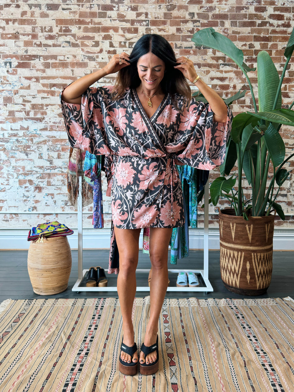 Indira Silk Robe Dress | Boteh