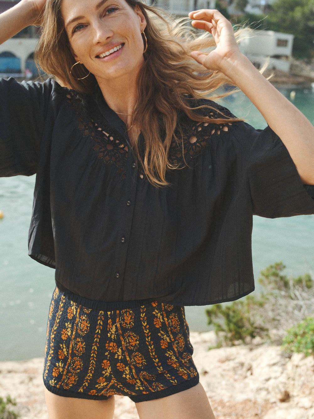 Starry Nights Fluted Blouse | Boteh