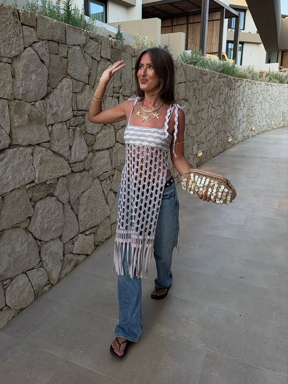 Riva Macrame Jacquard Top