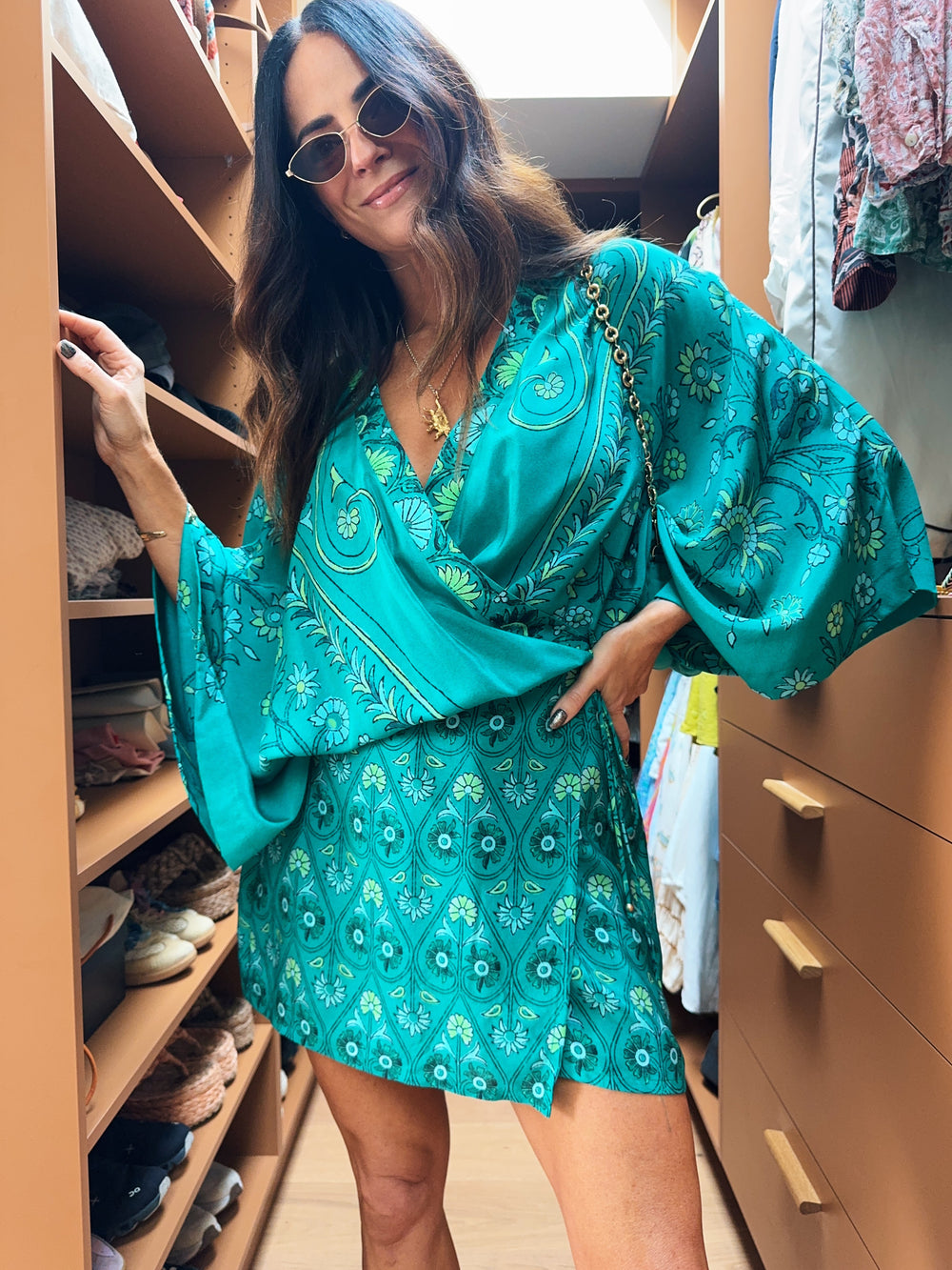 darjeeling silk robe mini dress | Boteh