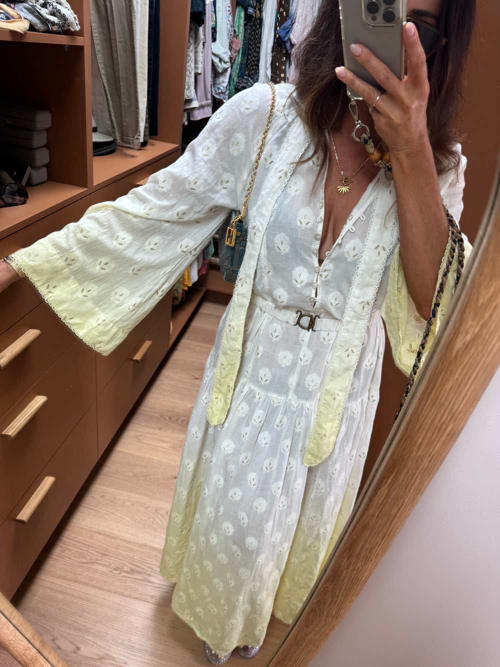 Vespara Wide Sleeve Maxi Smock Dress | Boteh